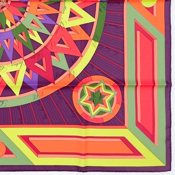 NWT Hermès scarf Carre 90 “La Rose des Vents” in Multi Color - Picture 10 of 10